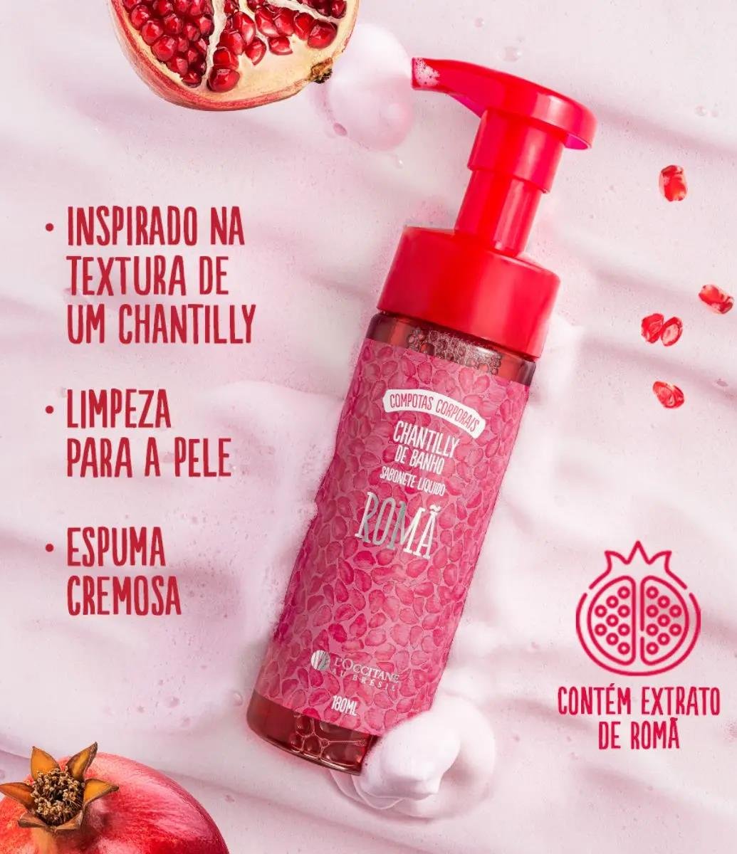 Chantilly De Banho Sabonete Líquido Romã 175ml
